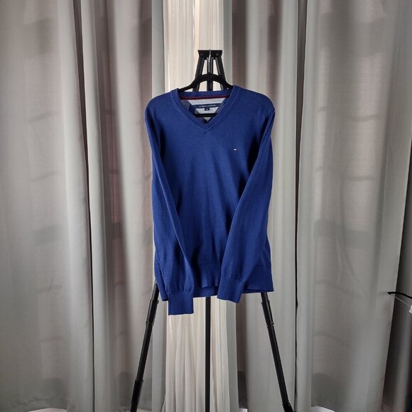 Tommy Hilfiger Men's Blue, 100% Cotton Pullover Crewneck Sweater. Size Large - Picture 2 of 13